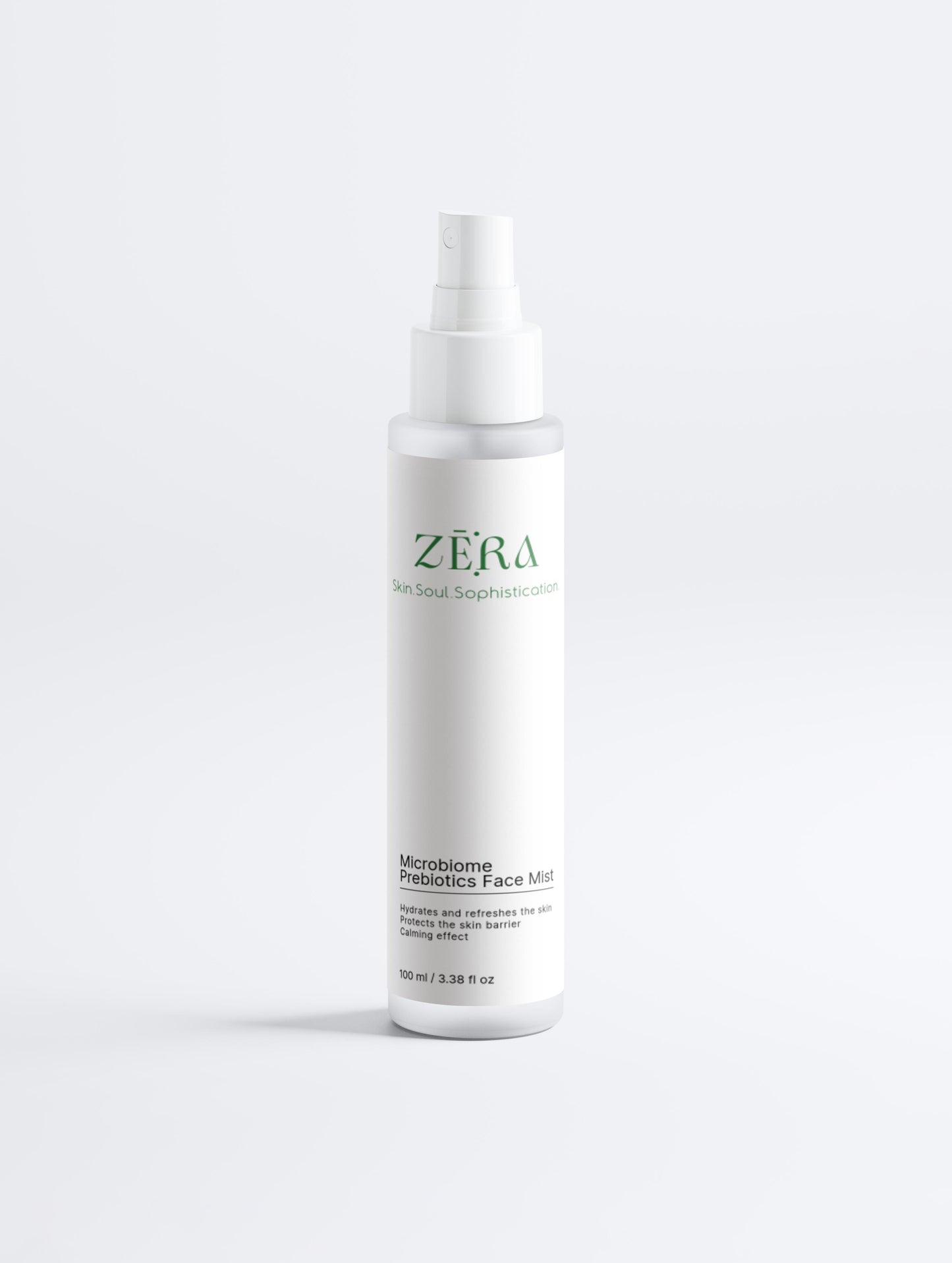 Zera skincare bottle on a white background
