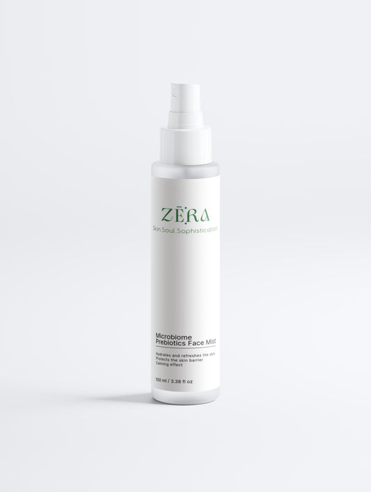 Zera skincare bottle on a white background