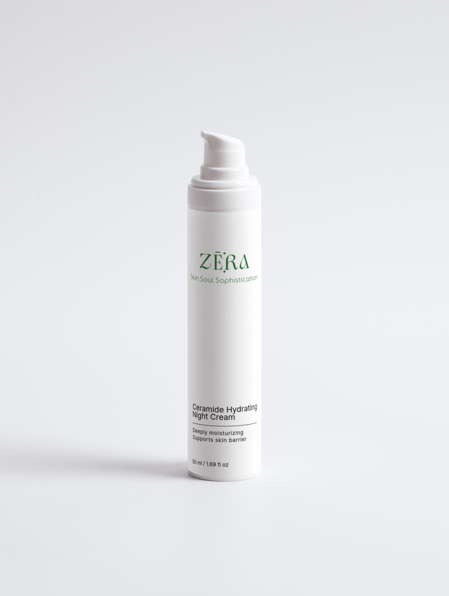 Zera Ceramide Hydrating Night Cream bottle on a white background