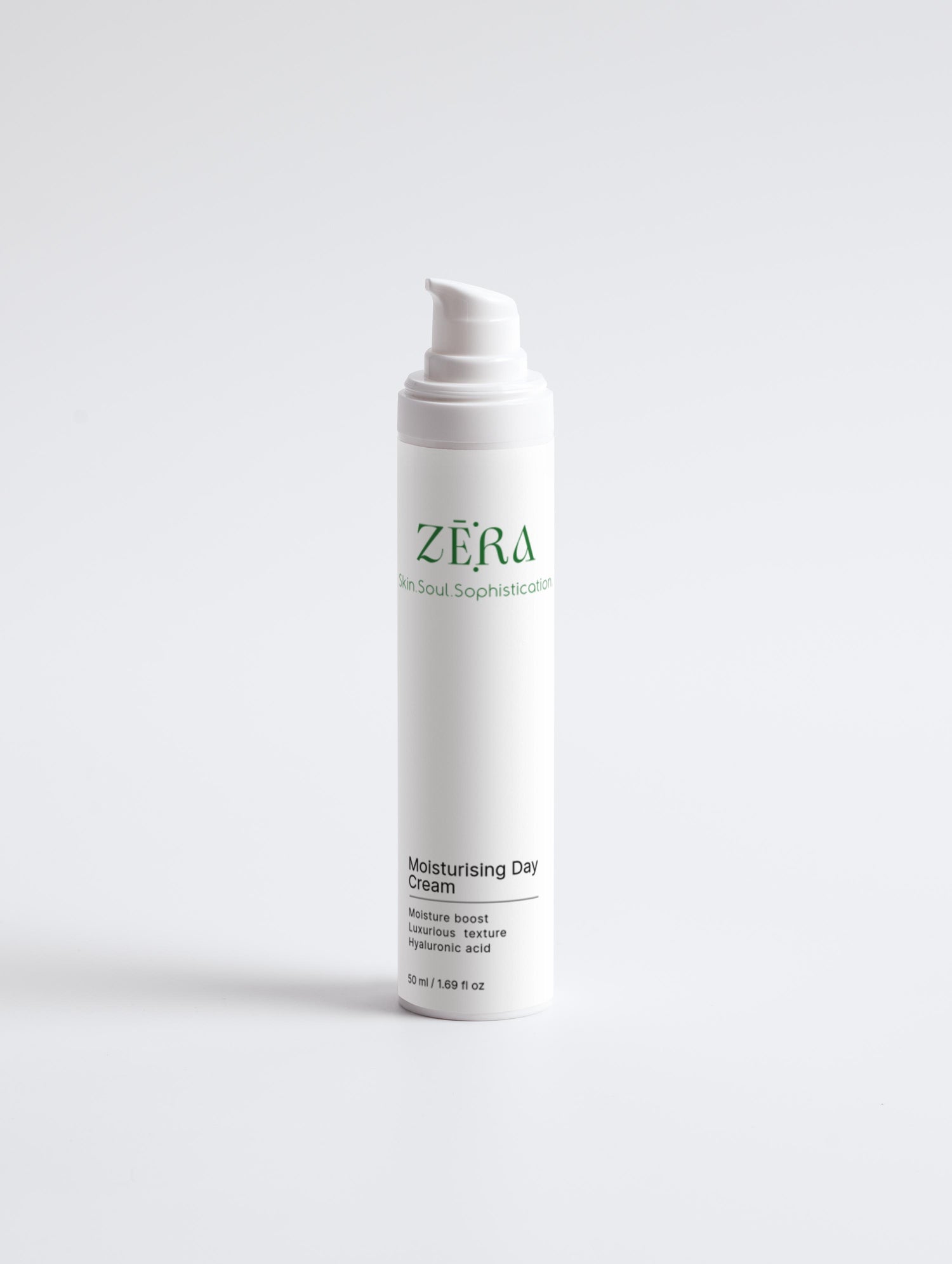 Zera moisturizing day cream bottle on a white background